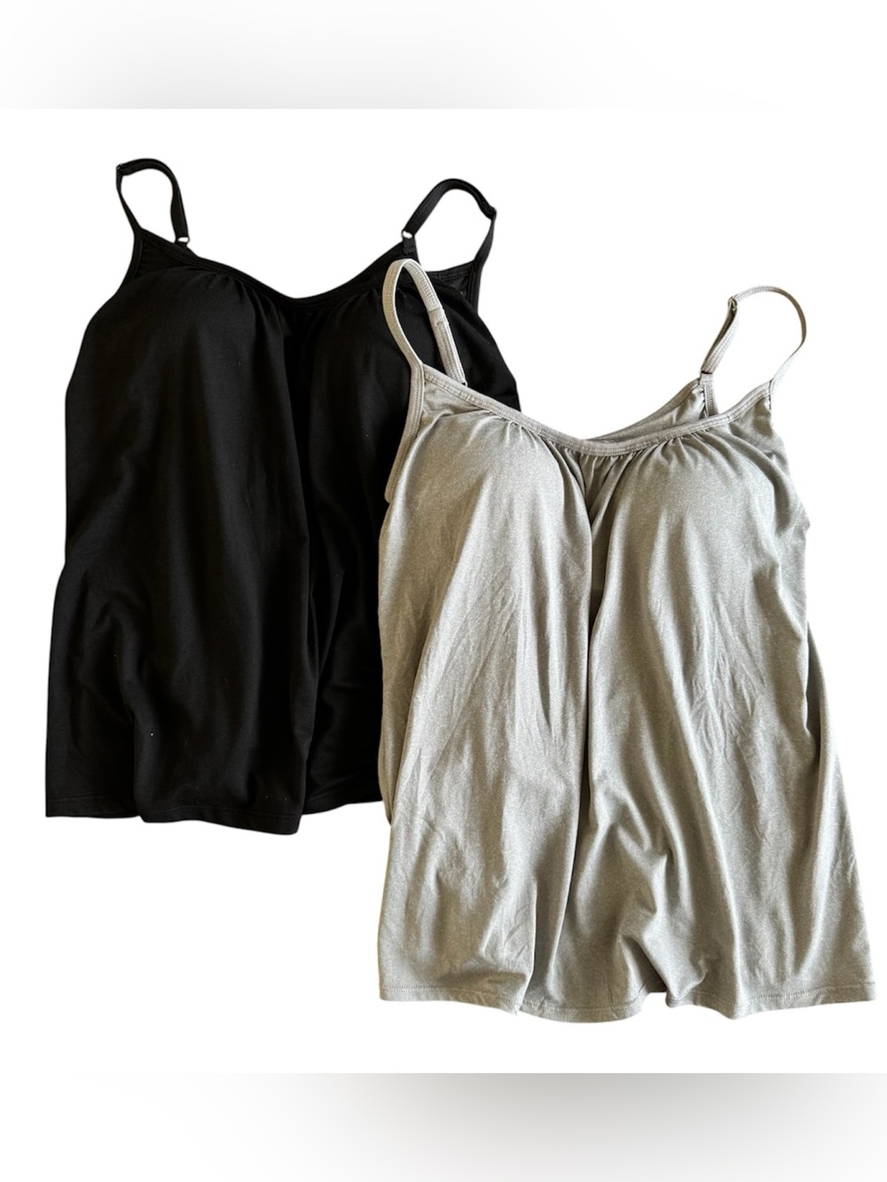 Everyday Cami Tank Tops - Black & Light Gray